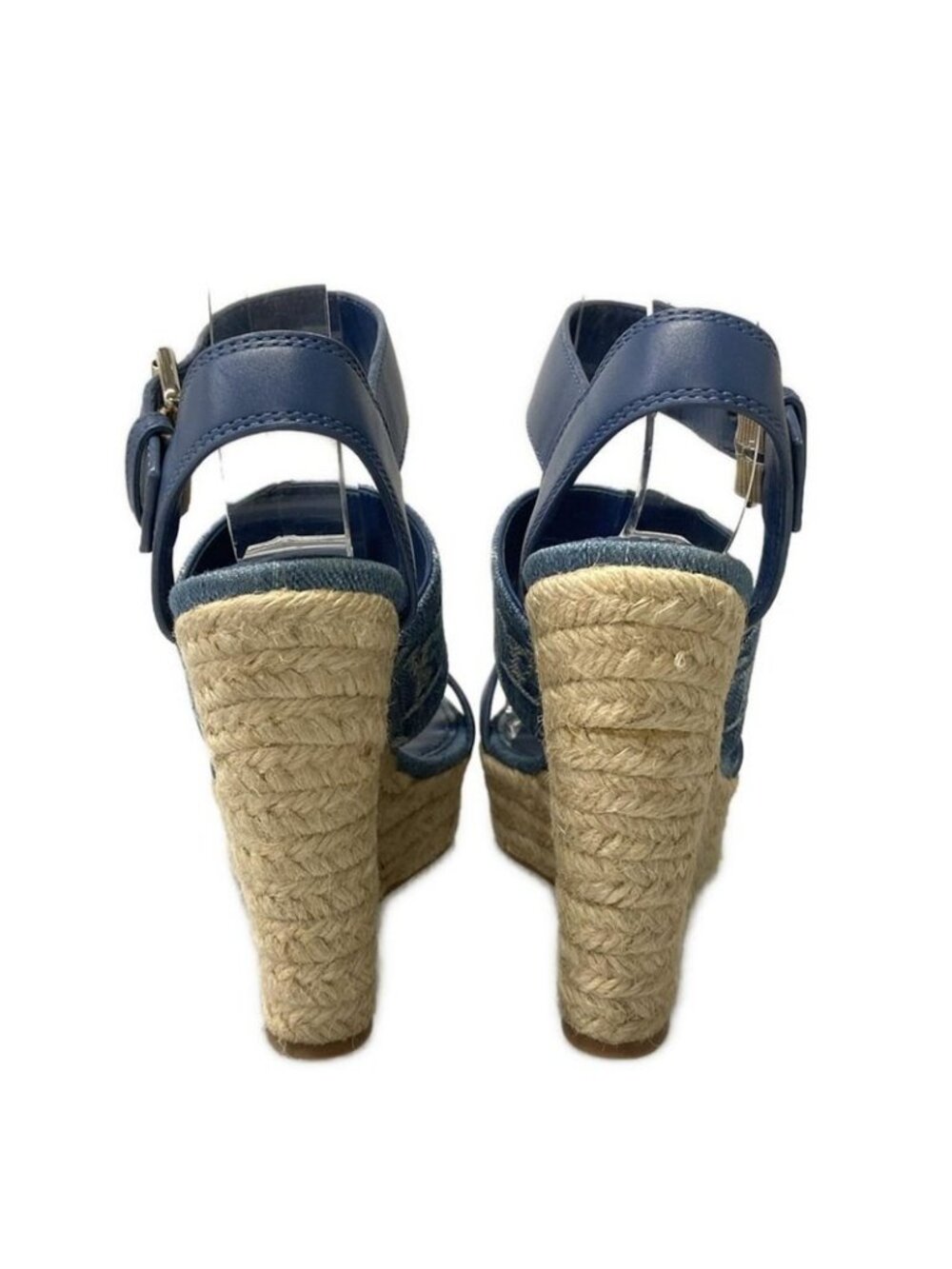 Louis Vuitton Sandals 35 Navy Ivory Wedge Sole Leather - Picture 3 of 8